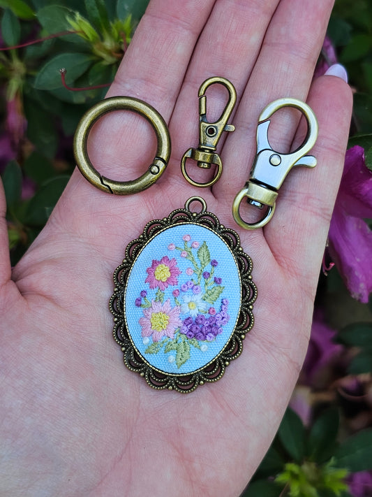 La Fleur Embroidered Bag Pendant