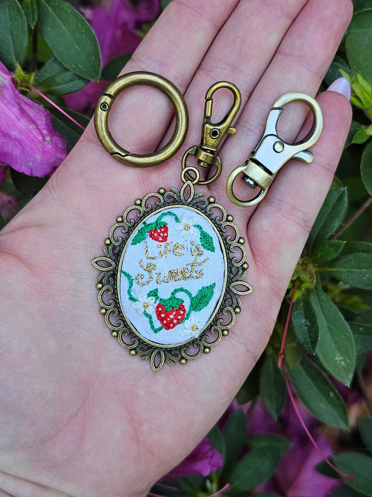 Life is Sweet Embroidered Pendant