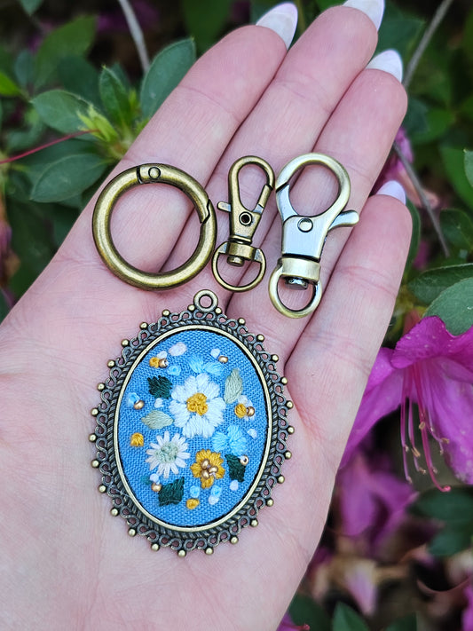 Spring Embroidered Pendant