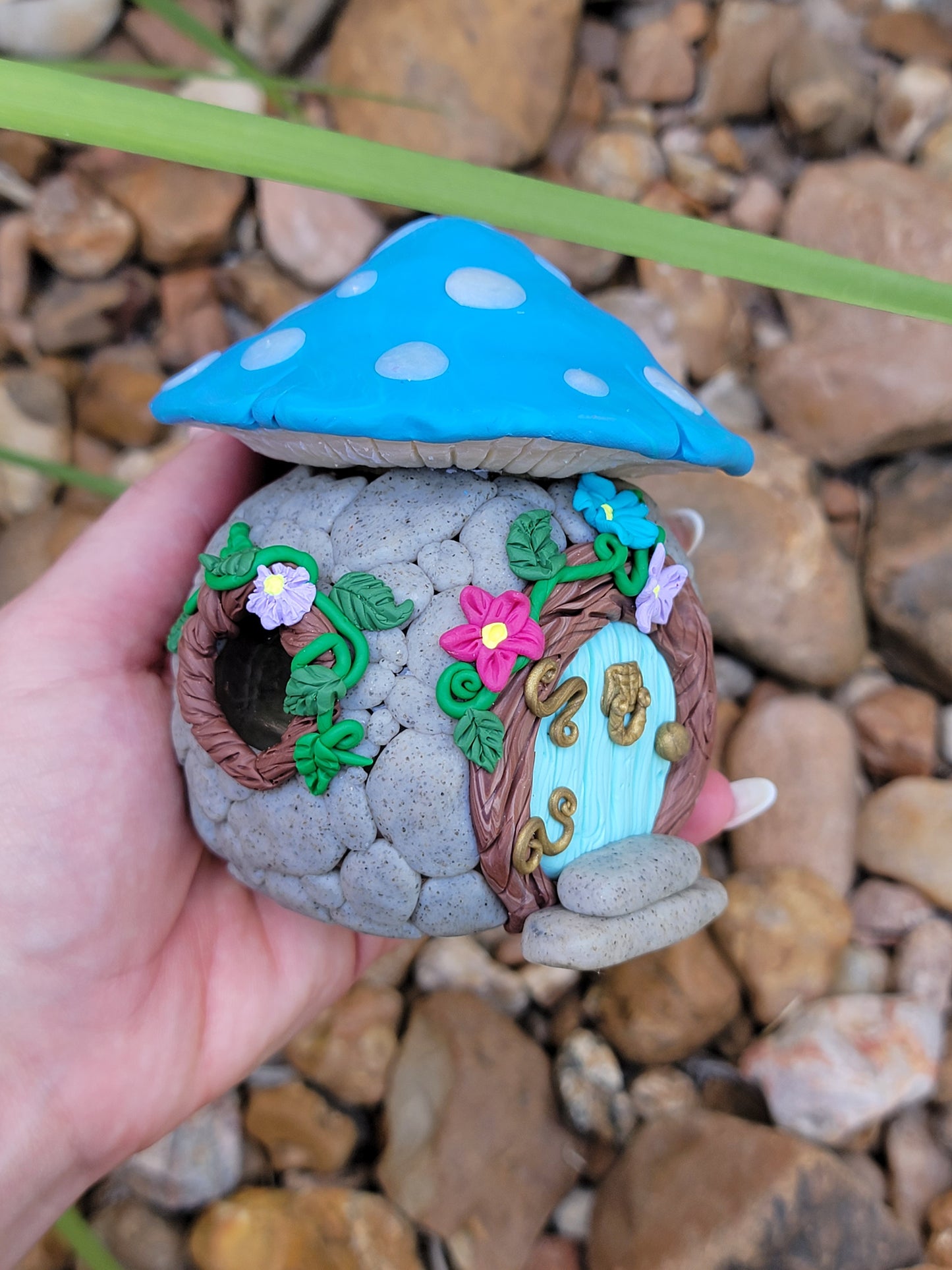 Mushroom Hobbit House Jar