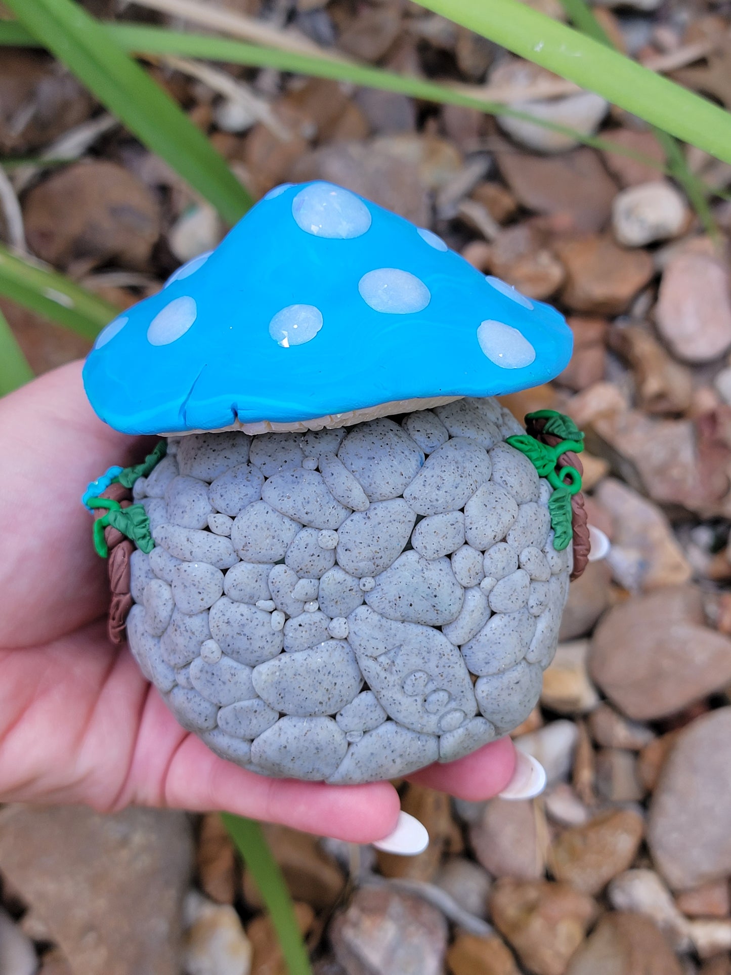 Mushroom Hobbit House Jar