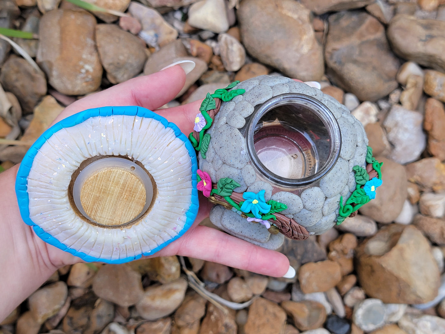 Mushroom Hobbit House Jar