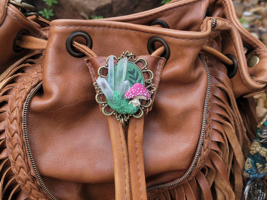 Convertible Crystal Mushroom Pendant