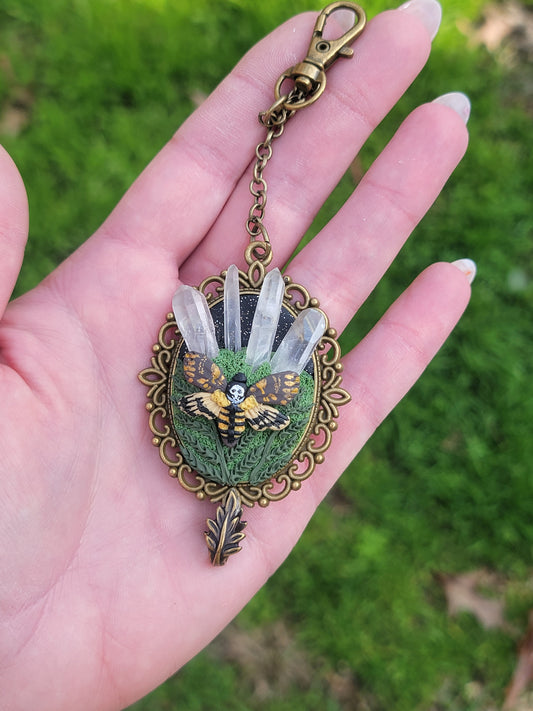 Convertible Crystals & Deathhead Moth Pendant