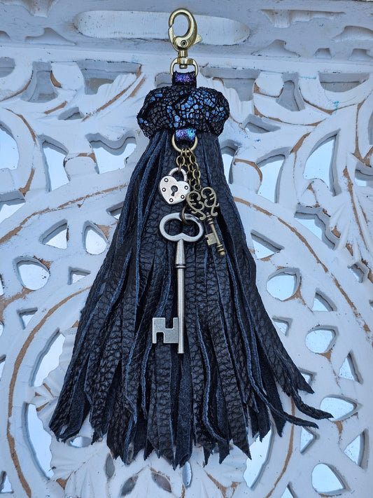 Black Leather Tassel