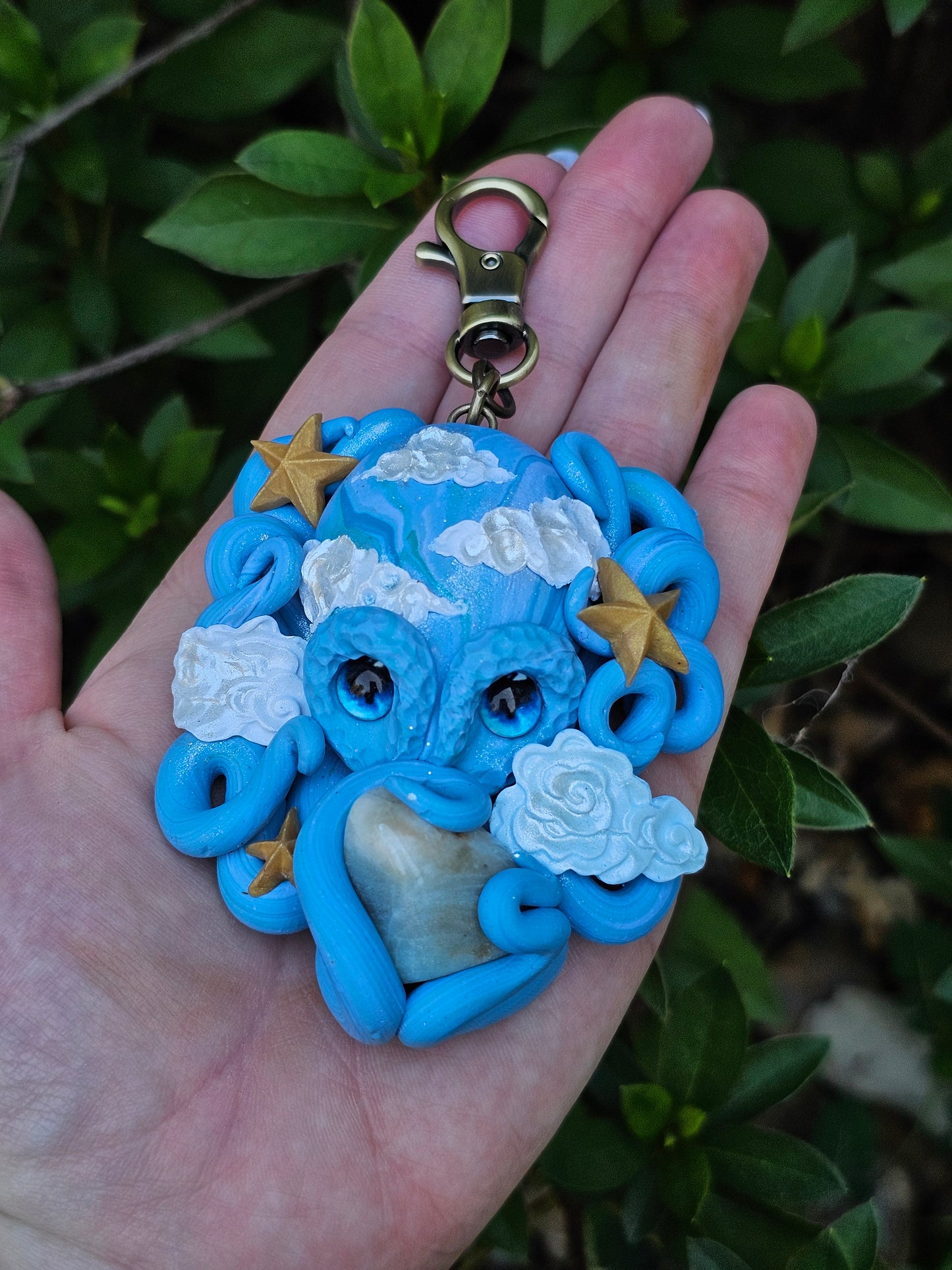 Sky Medium Octopus Charm