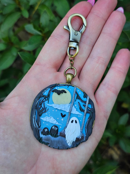 Midnight Cemetary Bag Pendant