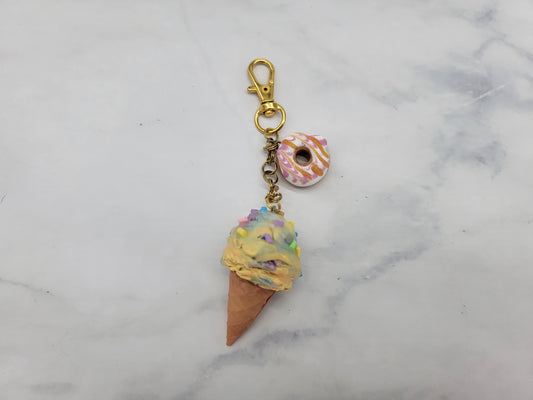 Yellow Mix Icecream Cone Charm