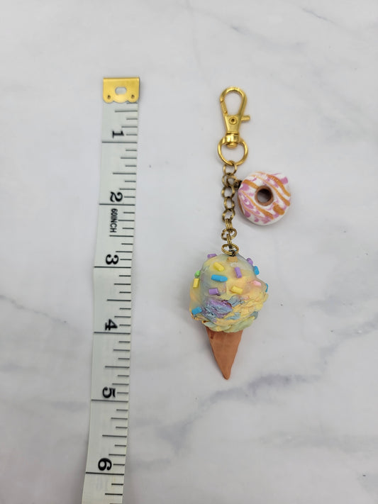 Yellow Mix Icecream Cone Charm