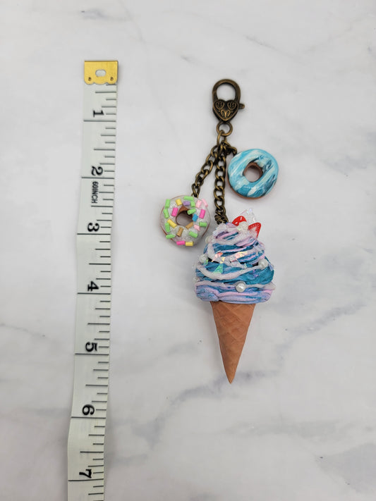 Blue Mix Donut & Ice-cream Cone Charm