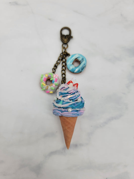 Blue Mix Donut & Ice-cream Cone Charm