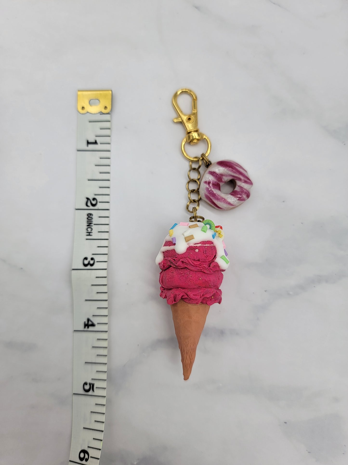 Dark Pink Ice-cream Cone Charm