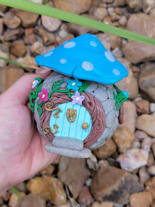 Mushroom Hobbit House Jar