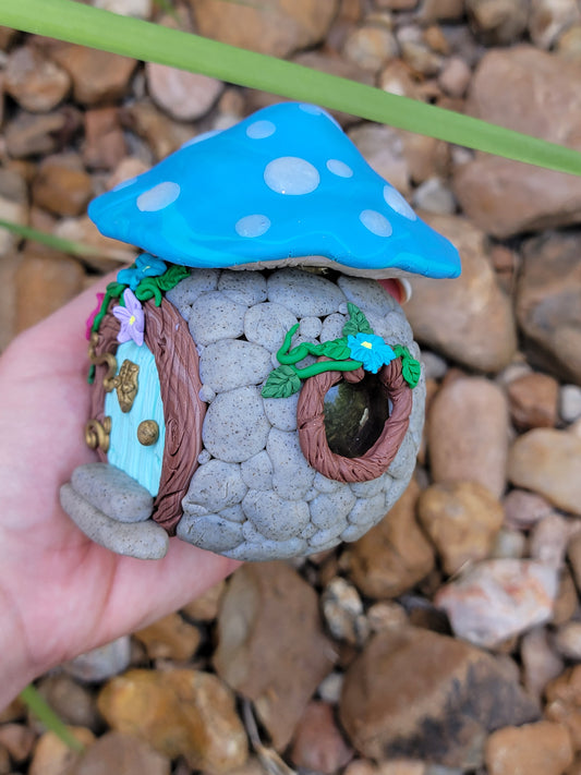 Mushroom Hobbit House Jar