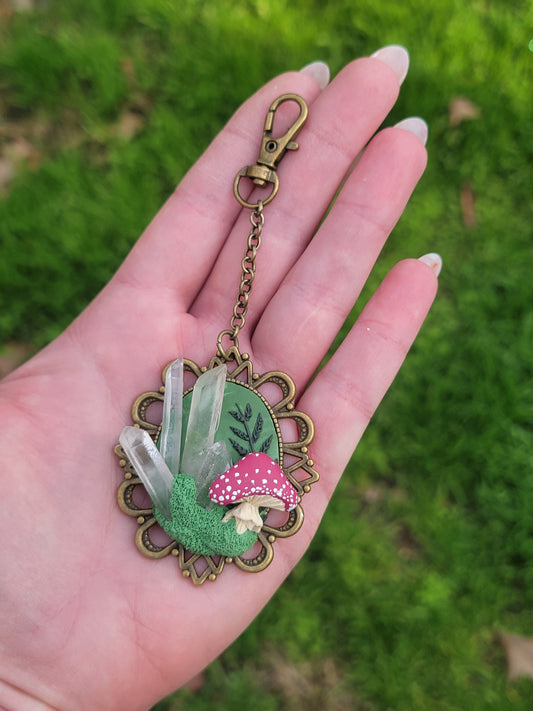 Convertible Crystal Mushroom Pendant